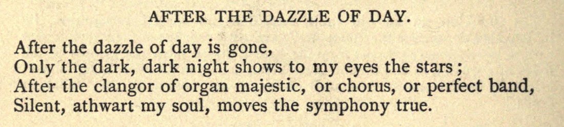 After the Dazzle of Day, as printed in 1891–92